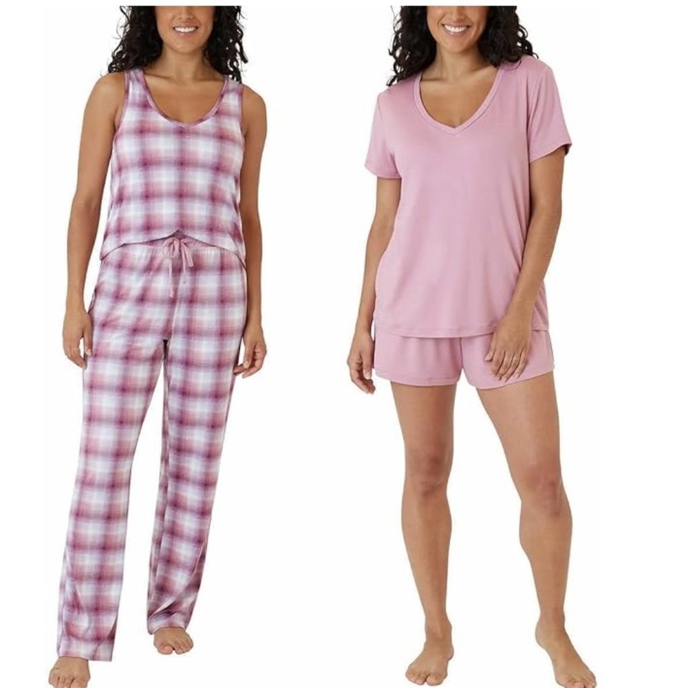 NWT Eddie Bauer Women's 4 Piece Pajama Sleep Set Tea Rose Size S $60 FLI170